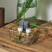 Iron/Gold Wire Basket Square S