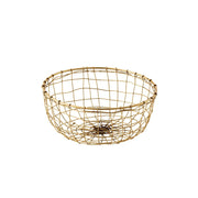 Iron/ Gold Wire Basket Round Shallow M