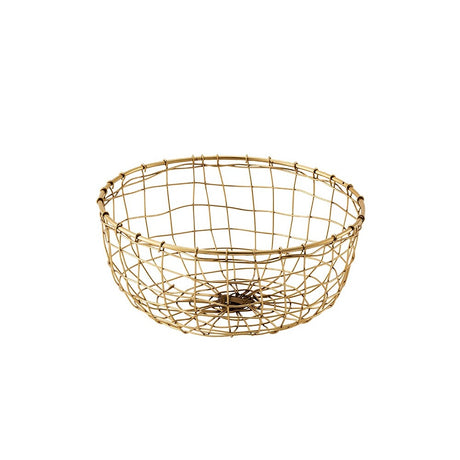 Iron/ Gold Wire Basket Round Shallow M