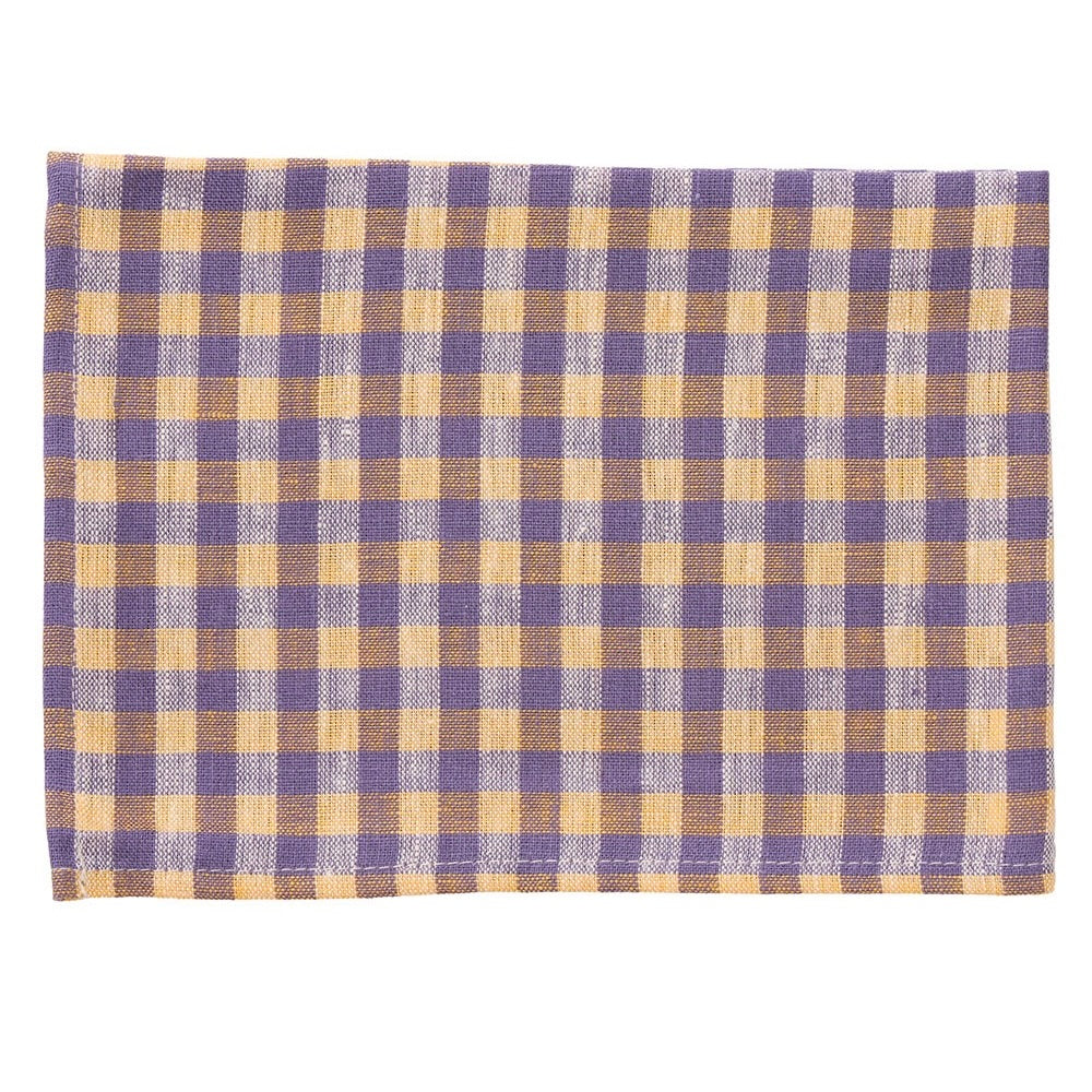 Yellow & Purple Check (Phil) | Linen Kitchen Cloth