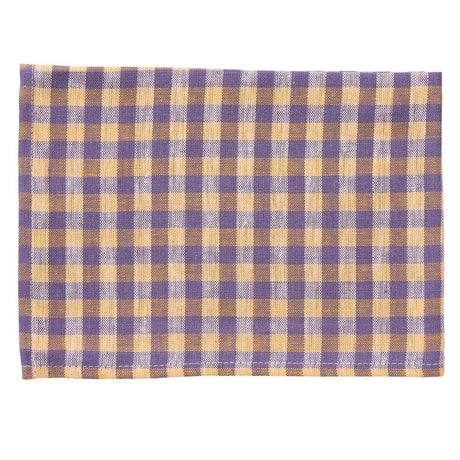 Yellow & Purple Check (Phil) | Linen Kitchen Cloth