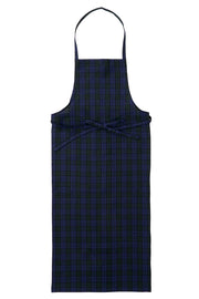 Linen Full Apron | Navy and Green Plaid (Stanly)