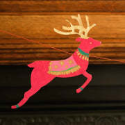 Bright Reindeer Sewn Garland
