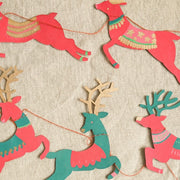 Bright Reindeer Sewn Garland