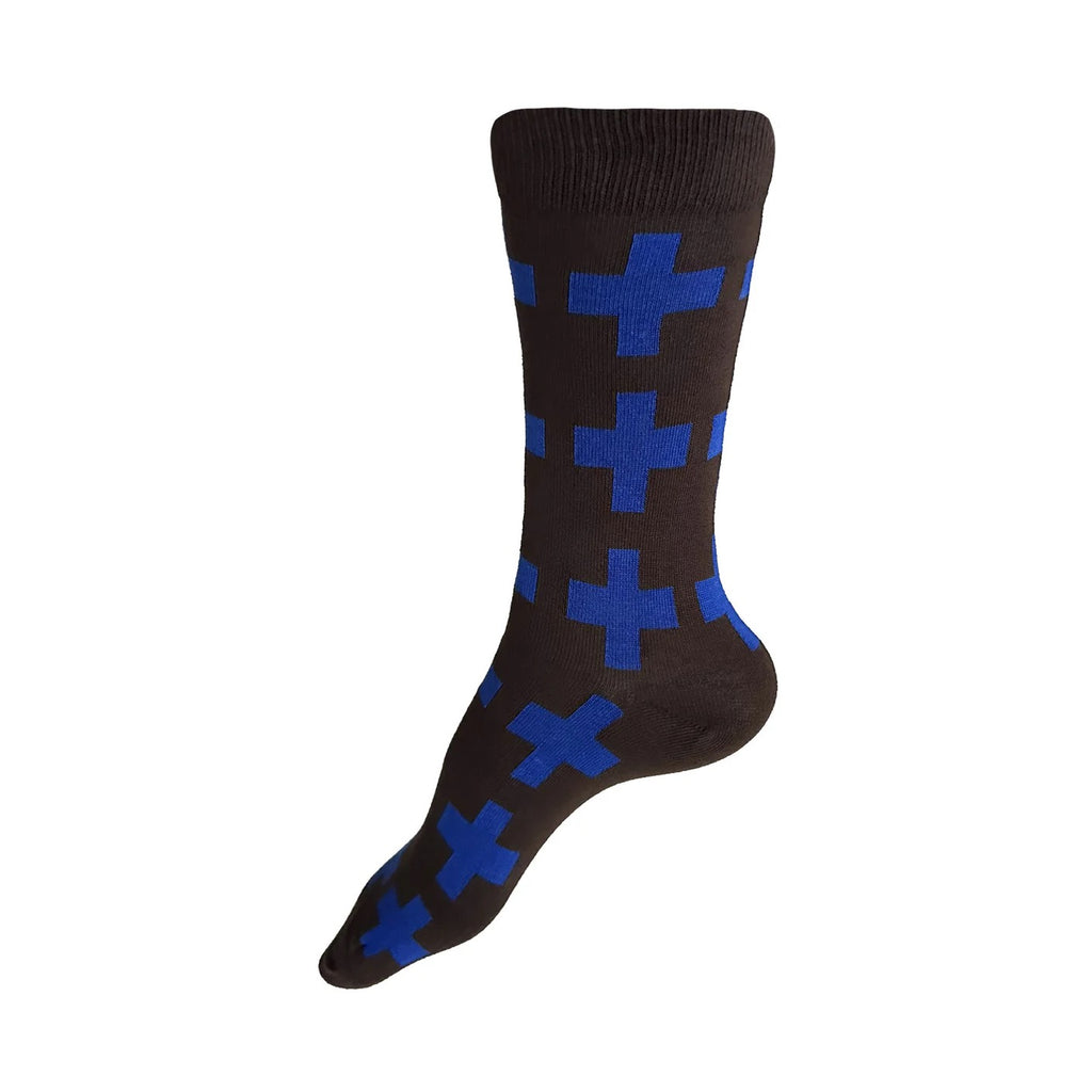 Swiss Socks | Chocolate + Cobalt | S/M only