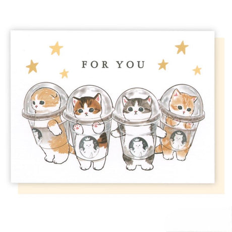Mofusand Cats Mini Card - Boba Cups