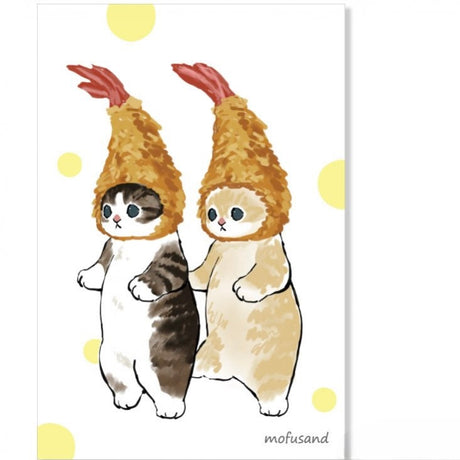 Mofusand Cats Postcard - Tempura Shrimp Hat