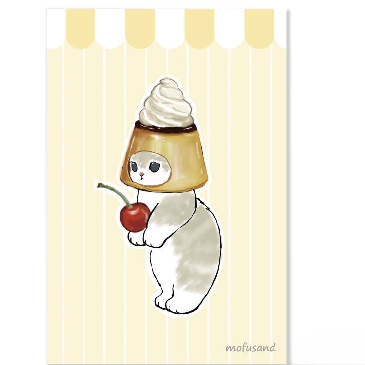 Mofusand Cats Postcard - Pudding Hat