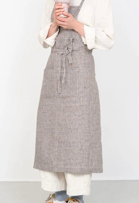 Linen Full Apron | Brown Gingham (Josh)