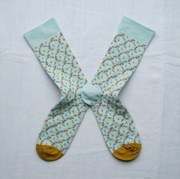 Bonne Maison Toile de Jouy - Floral Trellis Aqua | Midcalf Sock