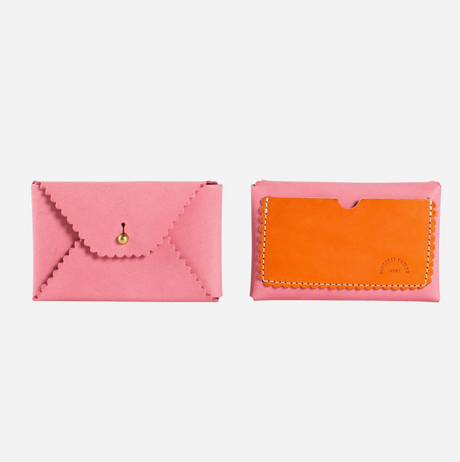 Scallop Wallet | Carnation + Orange