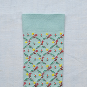 Bonne Maison Toile de Jouy - Floral Trellis Aqua | Midcalf Sock