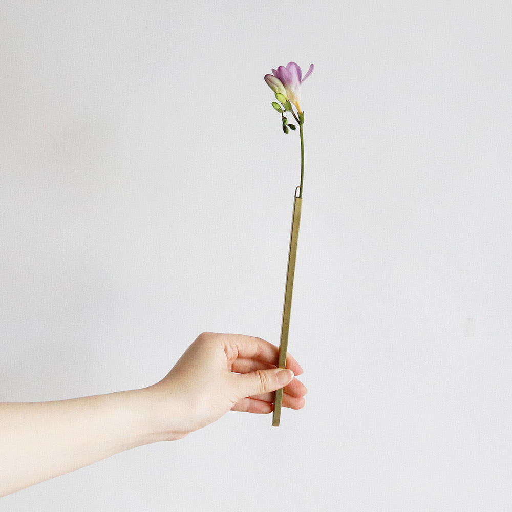 Wall Brass Stick Vase | Large