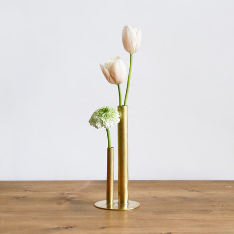 Brass Flower Vase – Multi-Height Cylinders