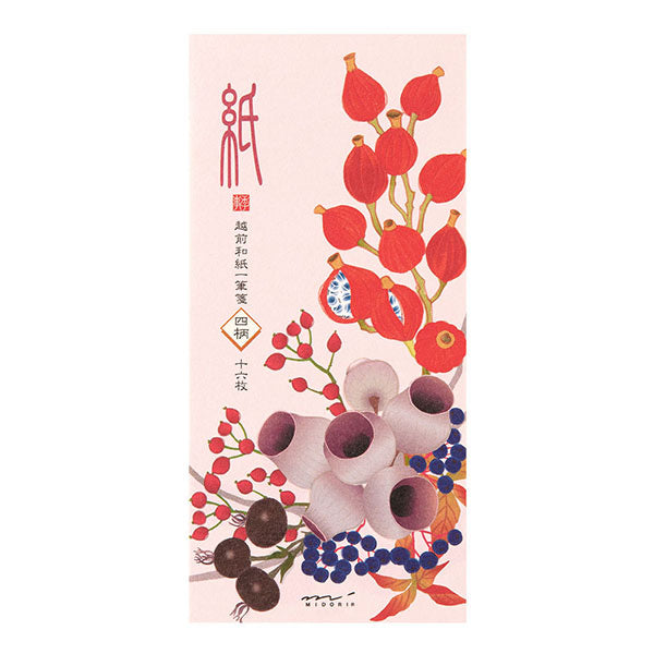 Message Letter Pad Four Designs Autumn Wreath