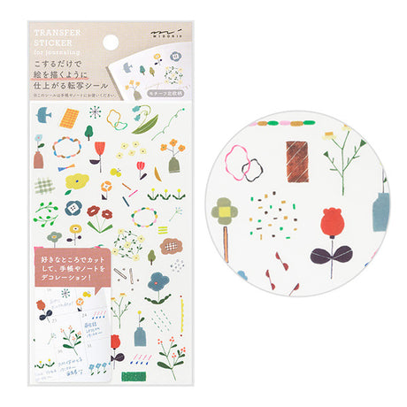Midori Transfer Sticker for Journaling | Scandinavian Flowers