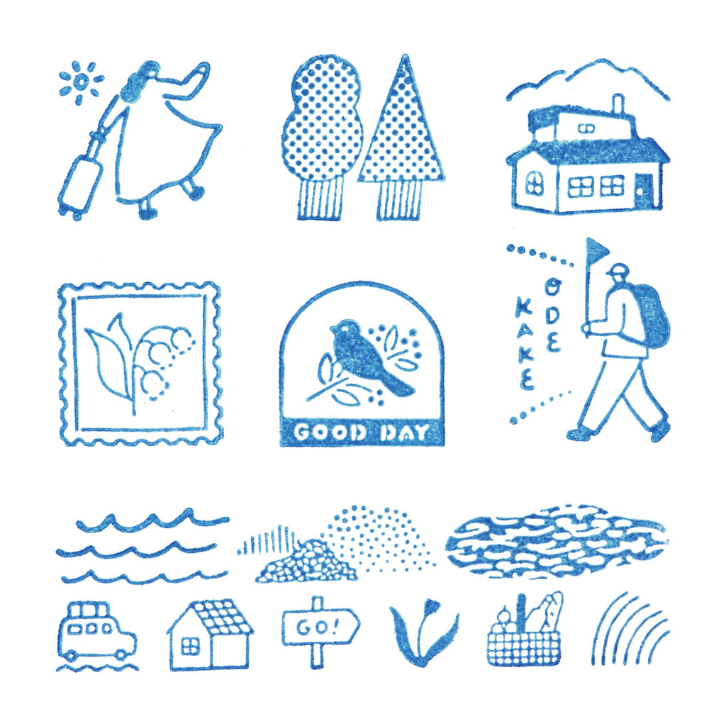 KORI JIRUSHI Clear Stamp | 6 Pc Set | Trip