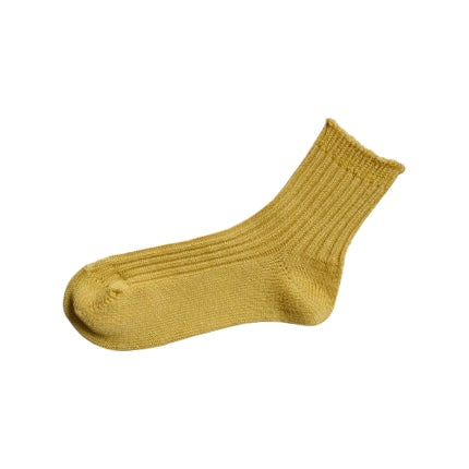 Nishiguchi Kutsushita Linen Ribbed Socks | Yellow