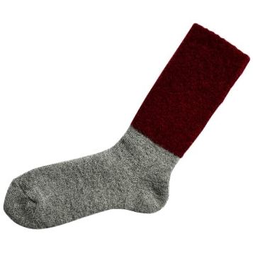 Nishiguchi Kutsushita Mohair Wool Pile Socks | Bordeaux