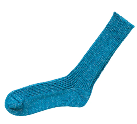 Nishiguchi Kutsushita Hemp Cotton Ribbed Socks | Seagulls Blue (2026 Limited Color)