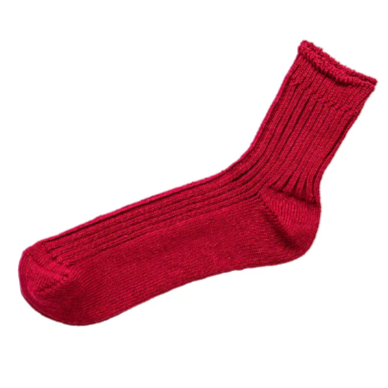 Nishiguchi Kutsushita Linen Ribbed Socks | Antique Red (2026 Limited Color)