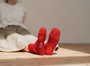 Nishiguchi Kutsushita Linen Ribbed Socks | Antique Red (2026 Limited Color)