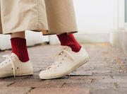 Nishiguchi Kutsushita Linen Ribbed Socks | Antique Red (2026 Limited Color)