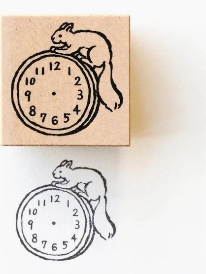 Cozyca Midori Asano Stamp | Squirrel O'Clock