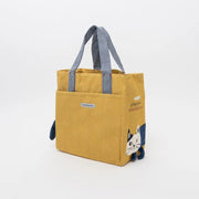 Kusuguru Japan Embroidered Cat Small Tote Bag Yellow