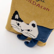 Kusuguru Japan Embroidered Cat Small Tote Bag Yellow