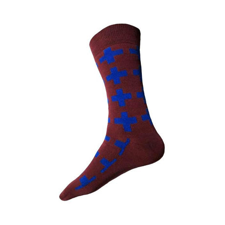 Swiss Socks | Burgandy & Cobalt | M/L only