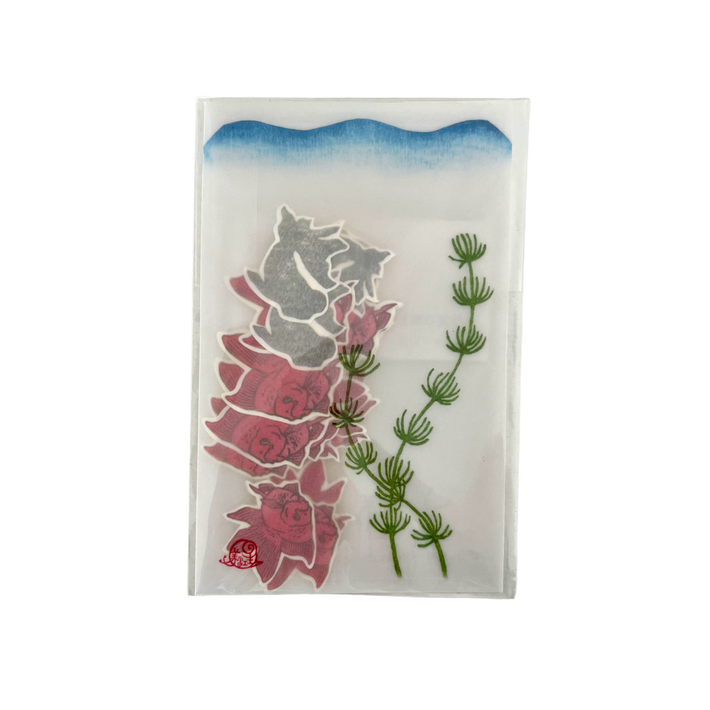 Goldfish Woodblock Print Stickers