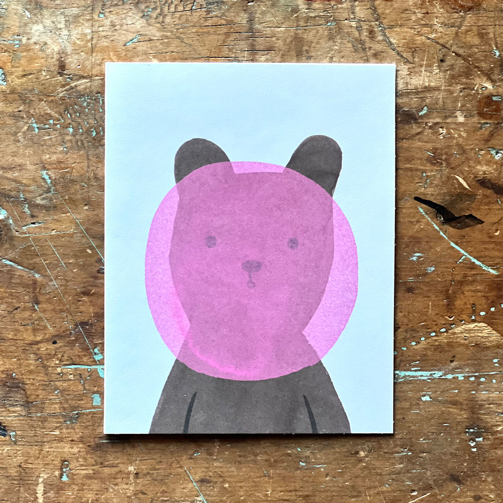 BIG Bubble Bear Card