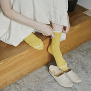 Nishiguchi Kutsushita Silk Cotton Socks | Beer Yellow