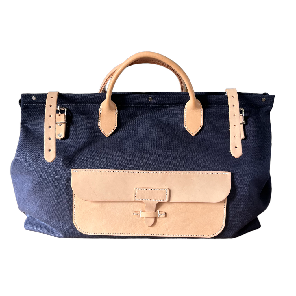 Edgar | Canvas & Leather Tote | Midnight Navy