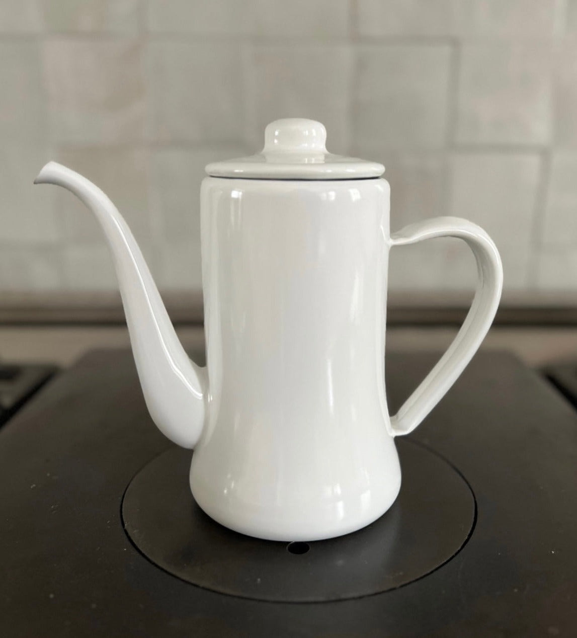 Enamel Coffee Pot in White