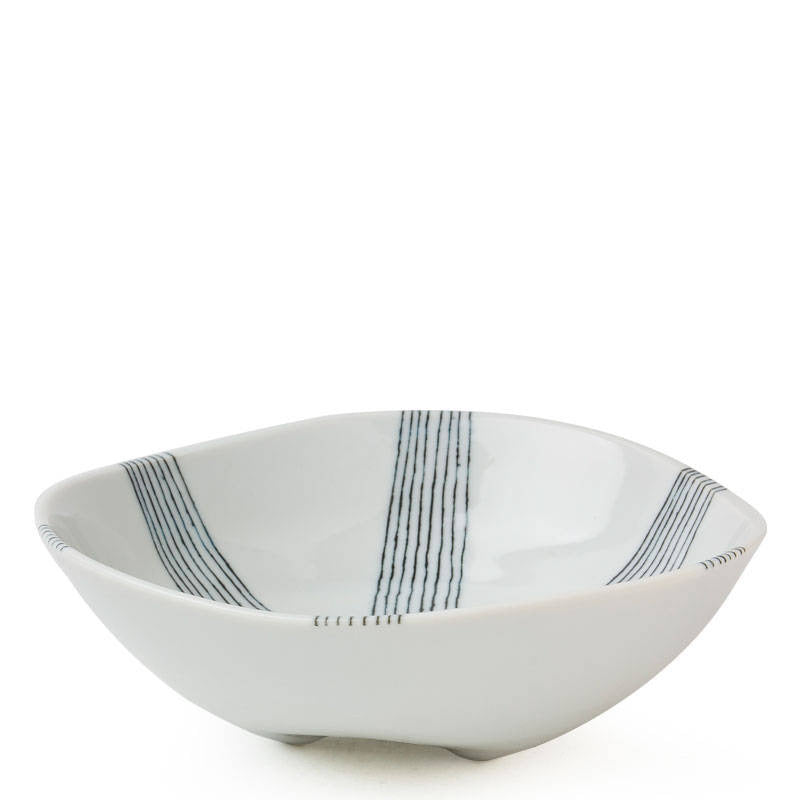 Multi-lined Footed Bowl (L) | 6 1/2”