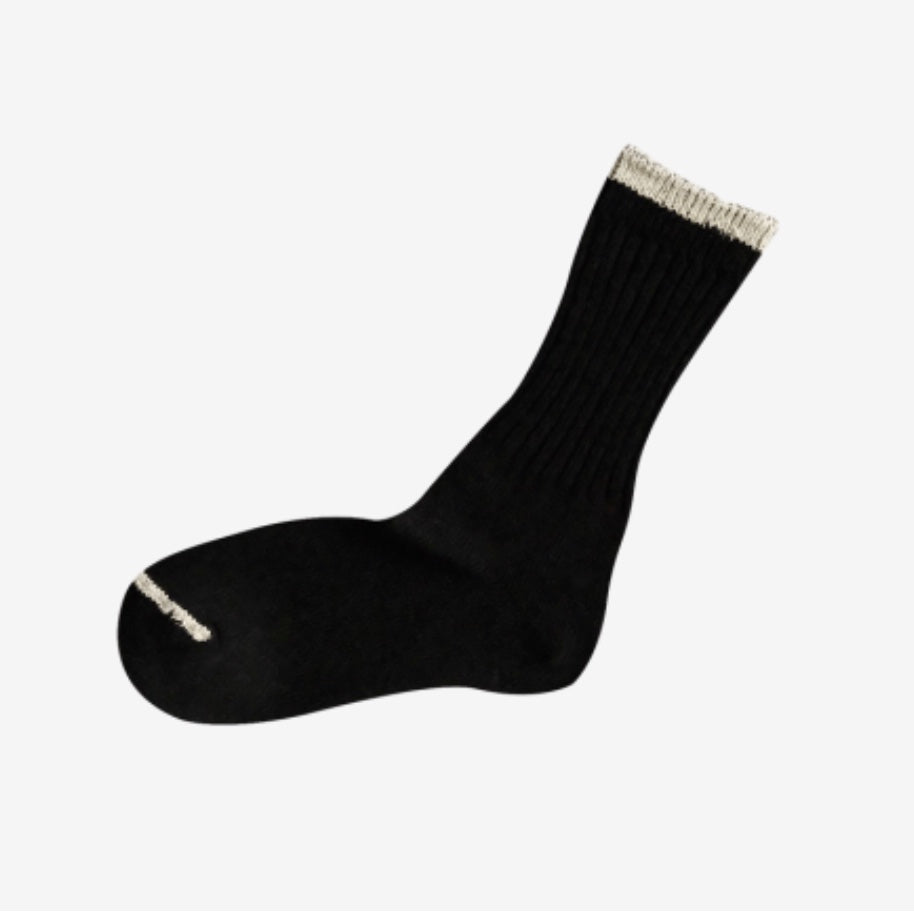 Nishiguchi Kutsushita Silk Cotton Socks | Black