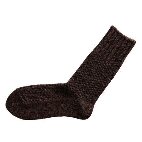 Nishiguchi Kutsushita Wool Cotton Boot Socks | Mocha Brown