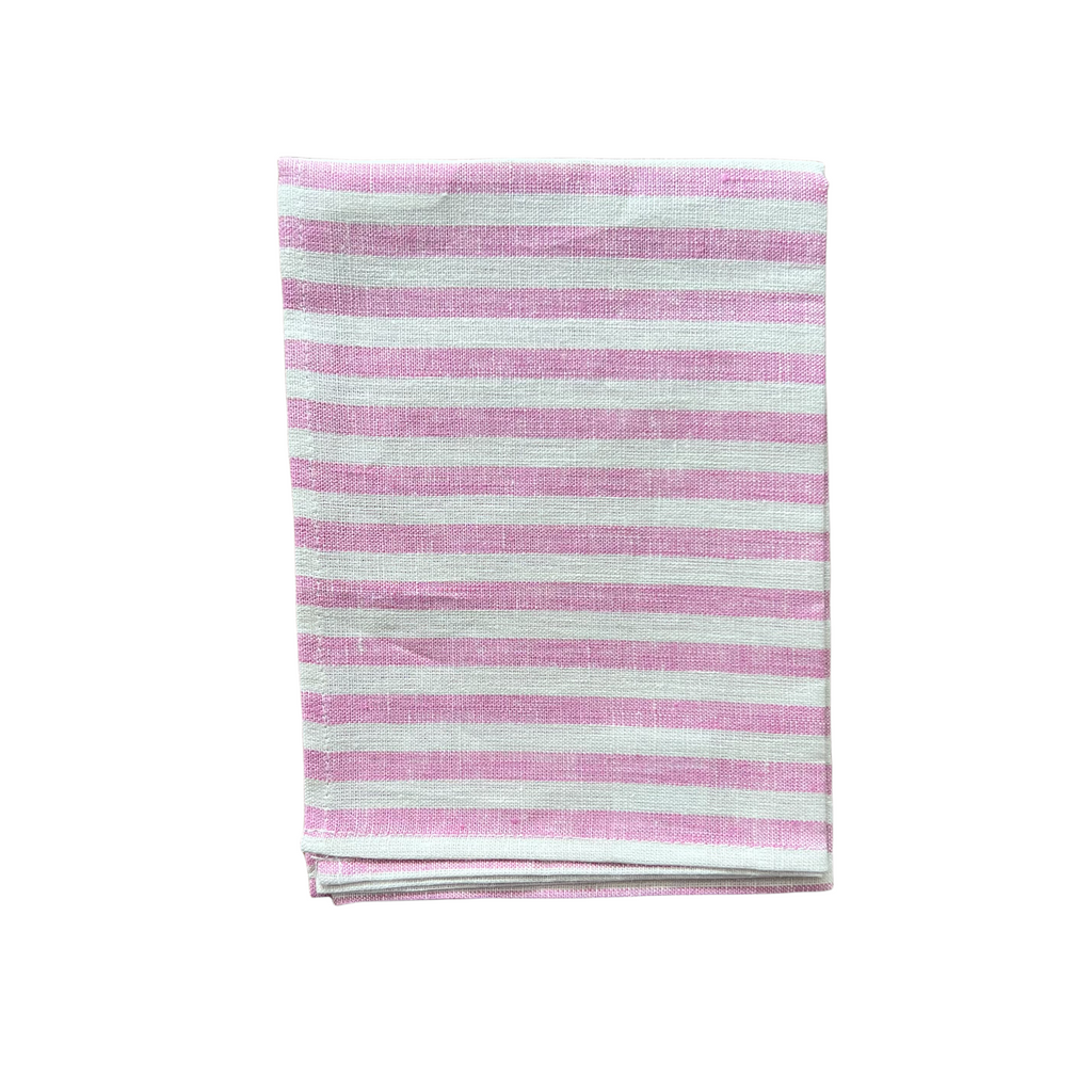 Pink & Beige Stripe | Linen Kitchen Cloth