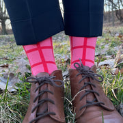 Grid Socks | Pink + Hibiscus