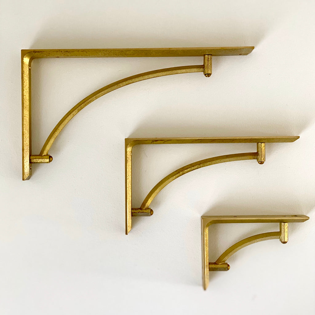 Brass Shelf Bracket - Curved