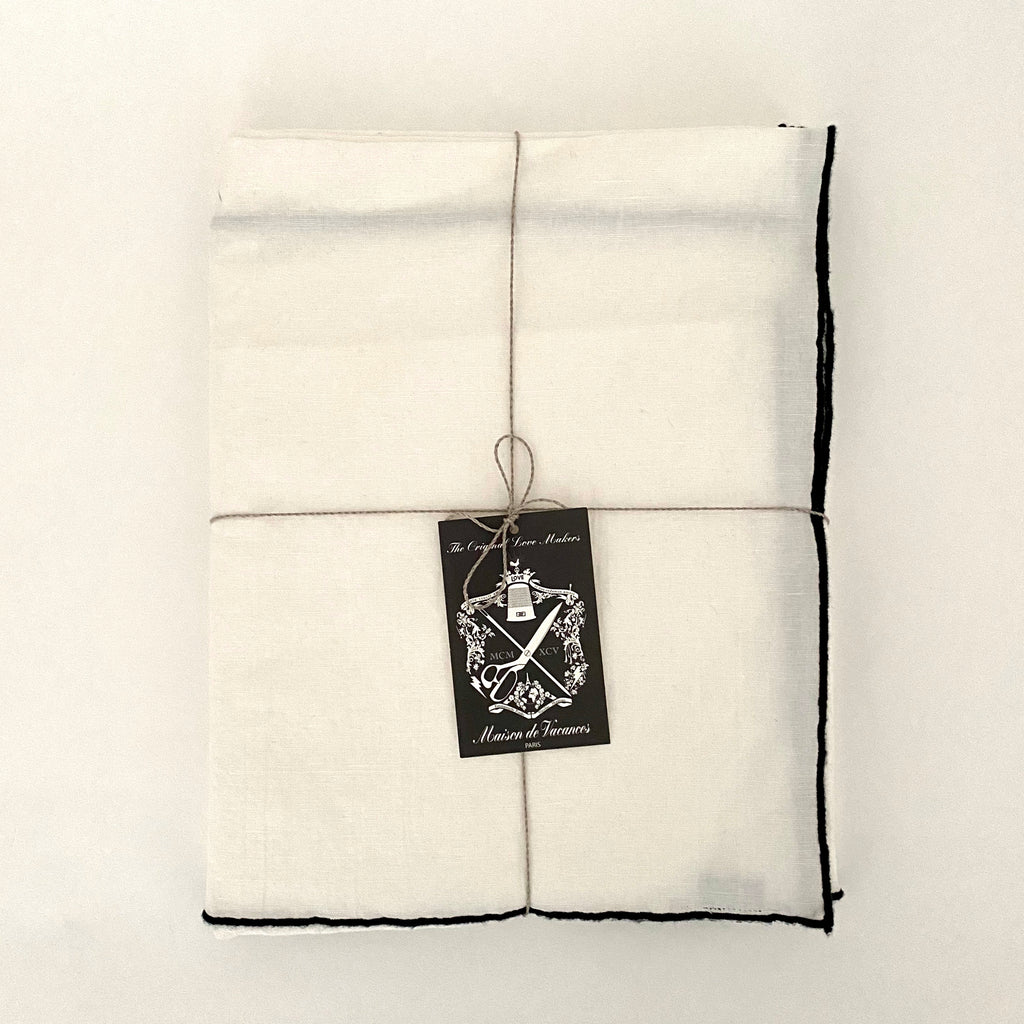 MDV Square Black Border Tablecloth - 67” x 67”