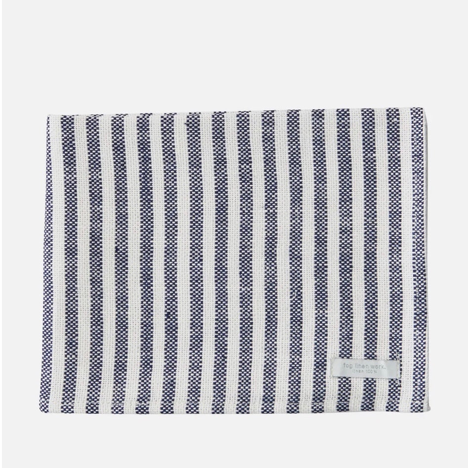 Navy Stripe | Linen Chambray Towel