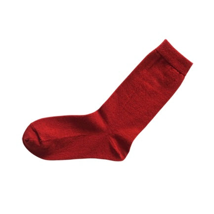 Nishiguchi Kutsushita Cashmere Wool Socks | Sunset Red | Small Only