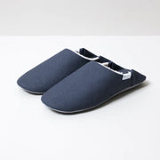 Canvas Wool Lined Room Shoes | Gray/Blue, Wool Lined
