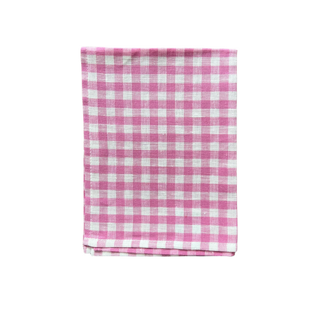 Pink & White Gingham | Linen Kitchen Cloth