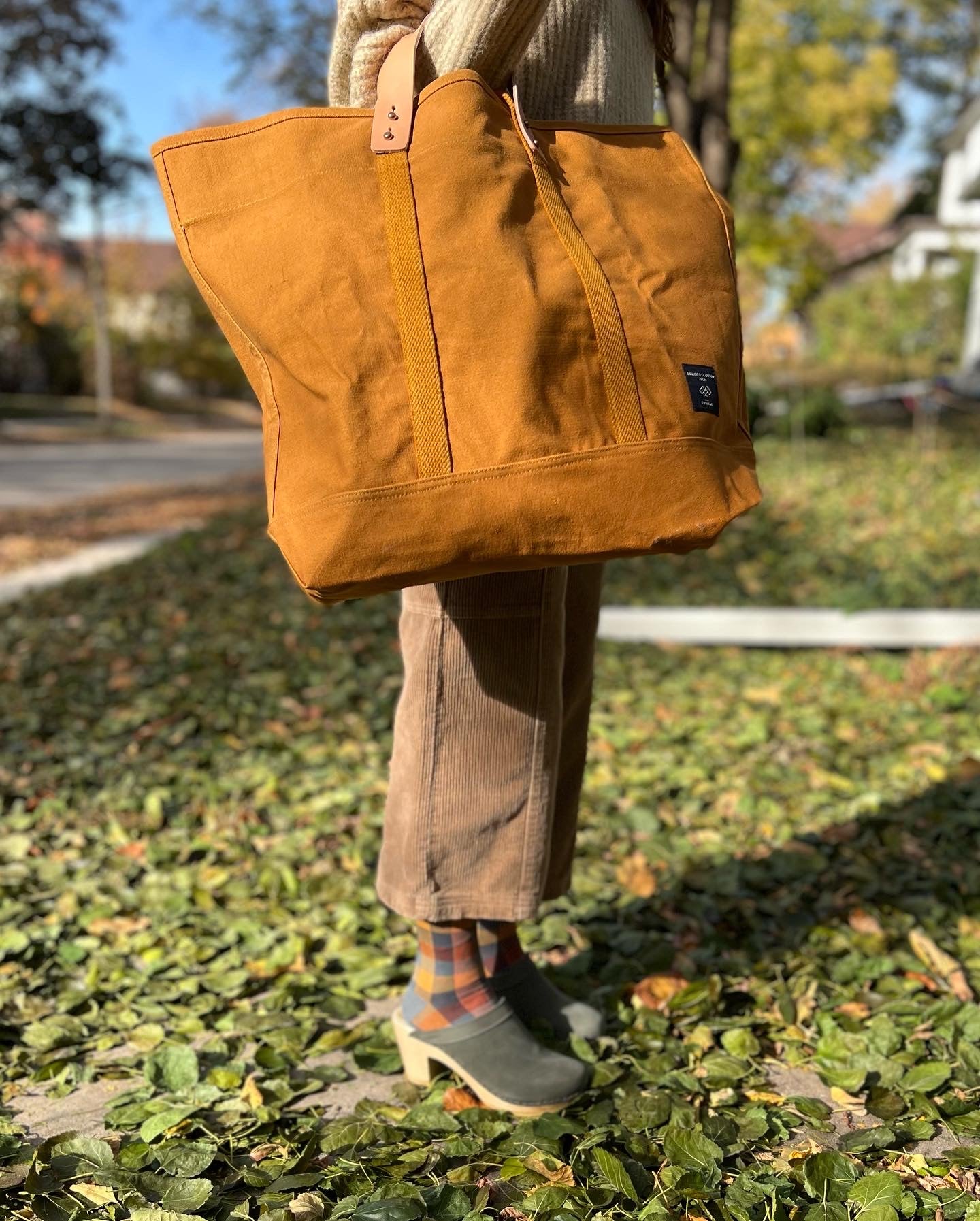 East-West Large Tote, Mustard