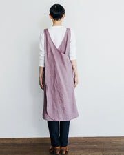 Linen Over Dress Apron - Lilac